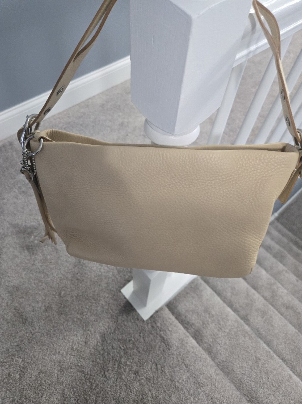 Coach Beige Pebble Shoulder Bag